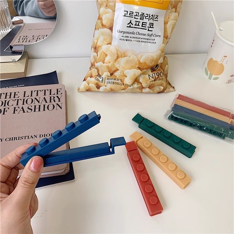 Creative Storage Supplies Large Building Blocks Food Snacks Sealing Clip Puzzle Plastic Bag Clip Sealing Clip Building Blocks Clip