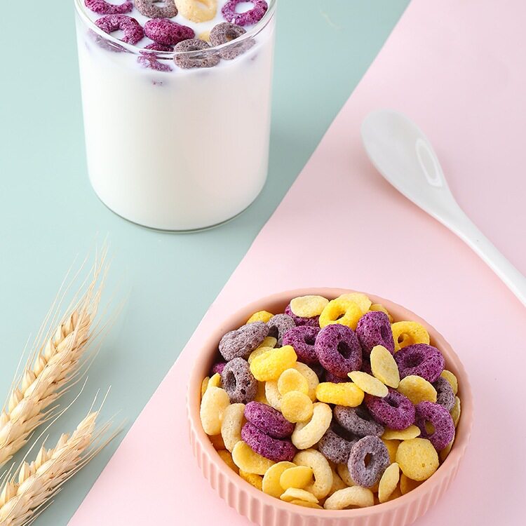 Cereal Rings Low-Fat O0 Fat-Free Saccharin-Free Non-Reduced Ready-To-Eat Corn Oatmeal Rings Cereal Fat Crispy Breakfast Meal Replacement Food