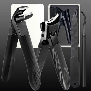Angled Nail Clipper with Large Opening, Stainless Steel Eagle Beak Pliers, Nail Groove Pliers, Anti-Splash Household Manicure Tool, Dead Skin Scissors