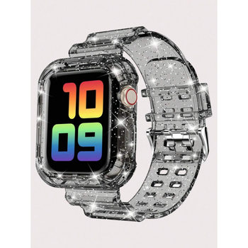 2026 B2114 Aliexpress New Cross-Border Dropshipping Shiny Crystal Transparent Watch Strap with Cushion Protective Case