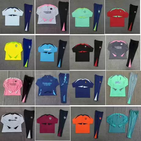 2425 new football uniform Paris Arsenal France Brazil Portugal half pull adult training uniform jersey wholesale