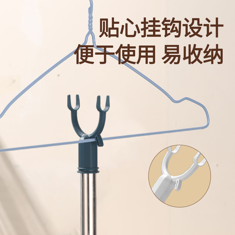 Telescopic Clothes Drying Rod for Home Use, a Clothes Hanger Rod with a Fork for Hanging Clothes, Suitable for Dormitory Use