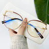 New retro anti-blue light metal glasses frame Internet celebrity same fashion high-looking plain glasses large-eye glasses frame