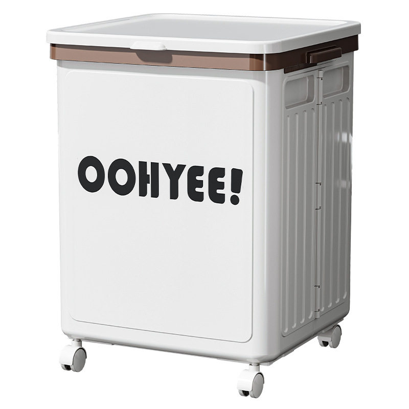 Wheeled Storage Box for Clothes and Quilts, Flip-Top Foldable Storage Box, Bedroom Toy and Sundry Storage Box, Bedside Table