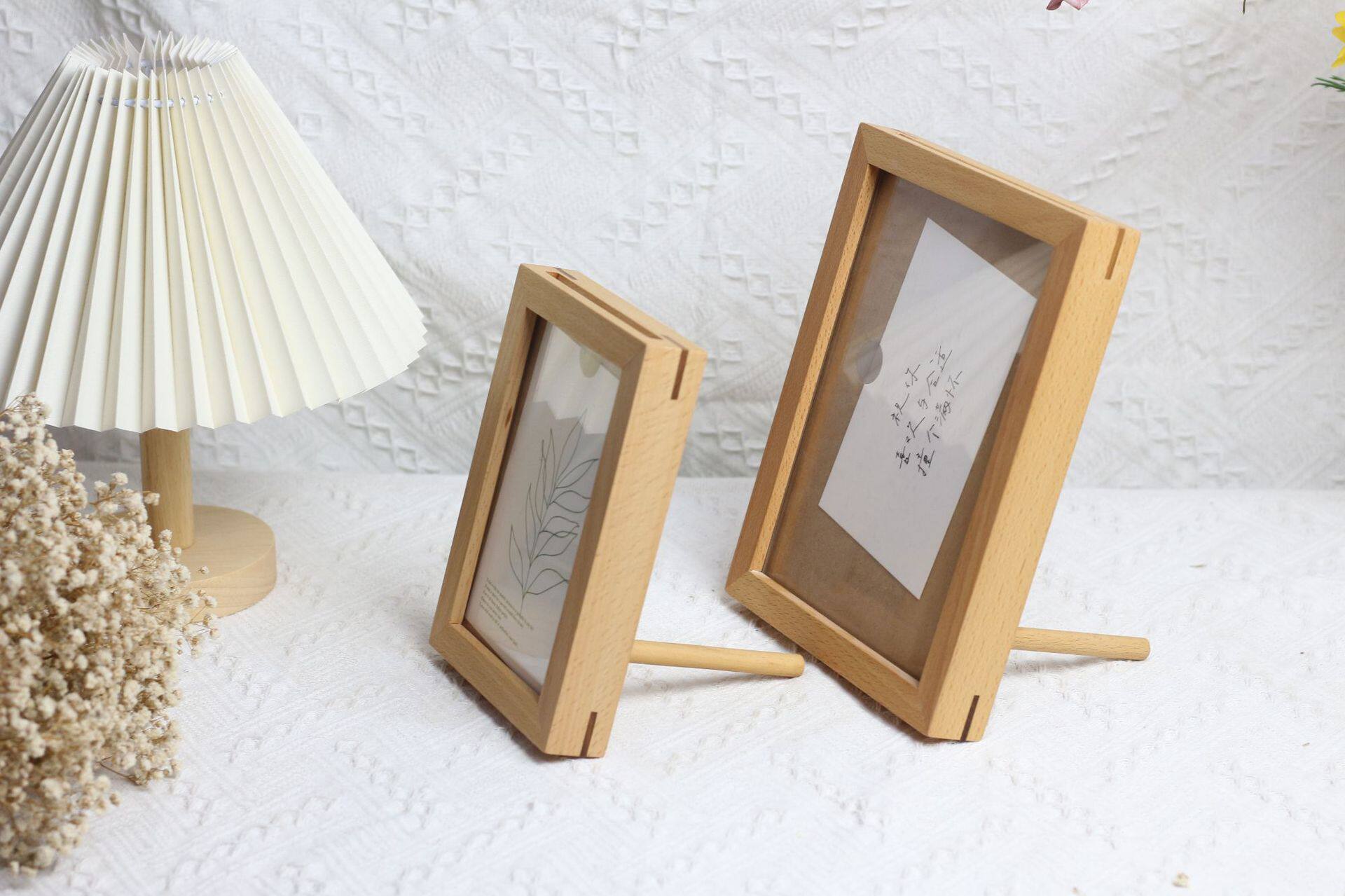 Solid Wood Photo Frame Badge Calendar Base Display Stand Wholesale Logo Walnut Beech 6inch 8inch Desktop Mortise and Tenon Photo Frame