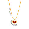 INS style 18k gold stainless steel gold plated titanium steel love heart shaped red agate tiger eye cat eye clavicle pendant necklace