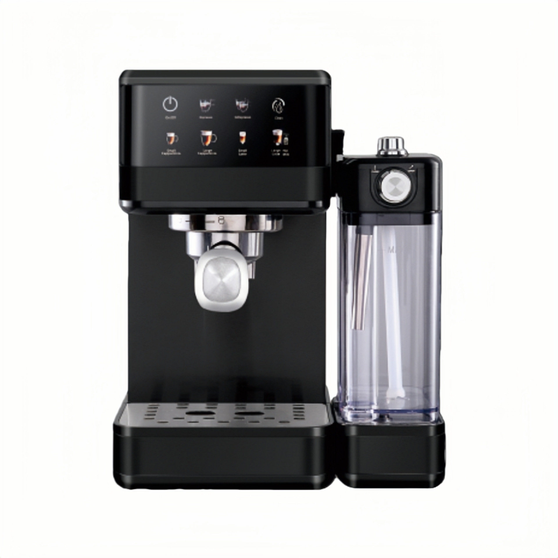 Cross-Border Popular Espresso Coffee Maker with Milk Tank and Stainless Steel Edge Logo