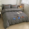 Autumn and winter thick sanding four-piece cotton cotton 2024 new cartoon boys and girls bed three-piece set