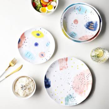 High-value Ceramic Dishes and Dishes Set Tableware Household Rice Bowl Soup Bowl Deep Dishes Plate Western-style Steak Plate