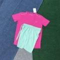 Crystal short sleeve pink+d218 green