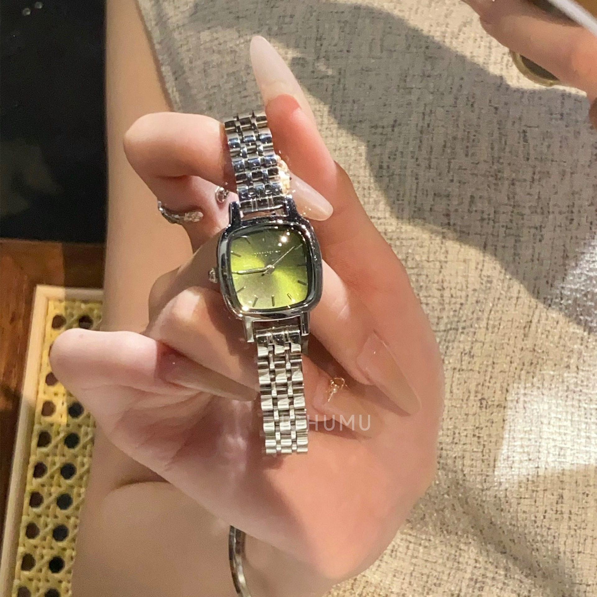 Gedi watch women's student small Dial Square Fashion Women's niche light luxury high-grade temperament genuine goods waterproof