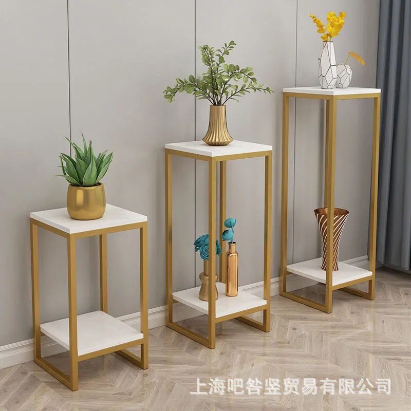 屋内多層収納ラック北欧アイアンフラワーラックソフト装飾リビン...