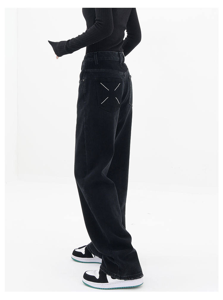 Womens Loose Fit Straight Leg Jeans High Waisted Flattering Versatile Casual Wear for Spring and Autumn Wholesale