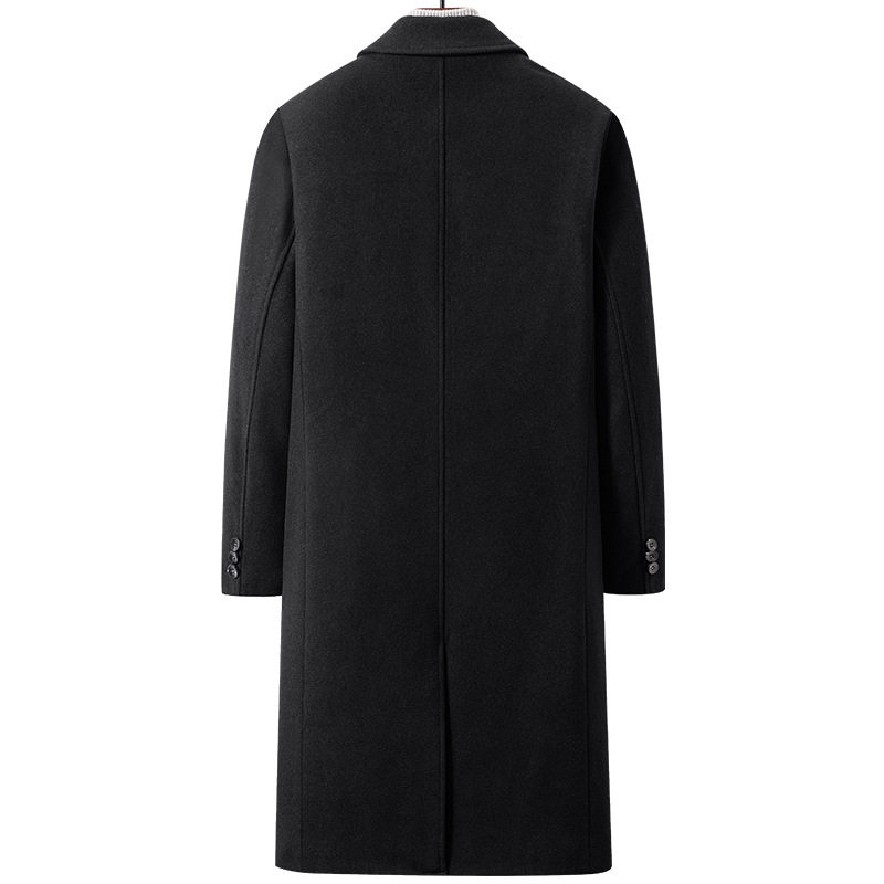Mens Wool Overcoat Thick Knee Length Warm Stylish Fall Winter Outerwear for Middle Aged Wholesale Available