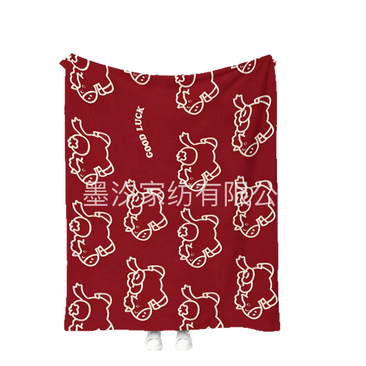 2026 New Year Blanket Year of the Horse Custom Blanket Red Sofa Blanket Office Winter Thickened Throw Blanket Soft Fur