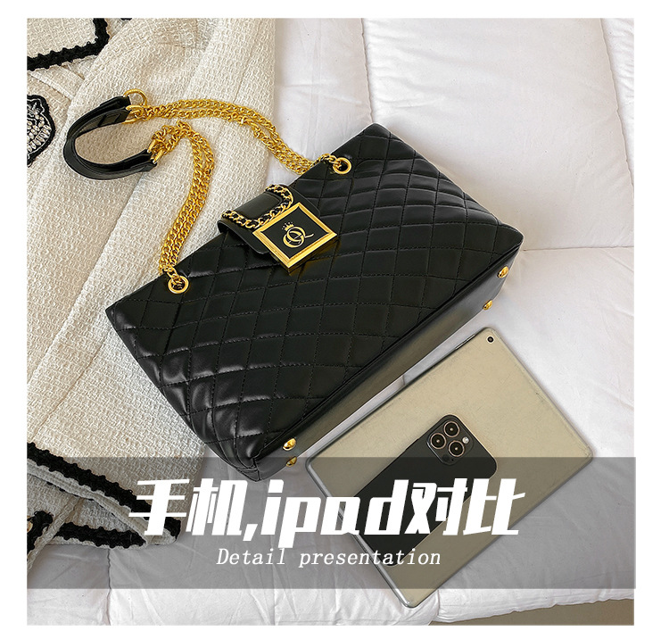 New Summer Live Broadcast Popular One-Shoulder Quilted Chain Large Capacity Simple Fashion Women's Bag 9 O1CN01ZxQ9ji1Lhe4yQZB7f !!2214150501331 0 cib