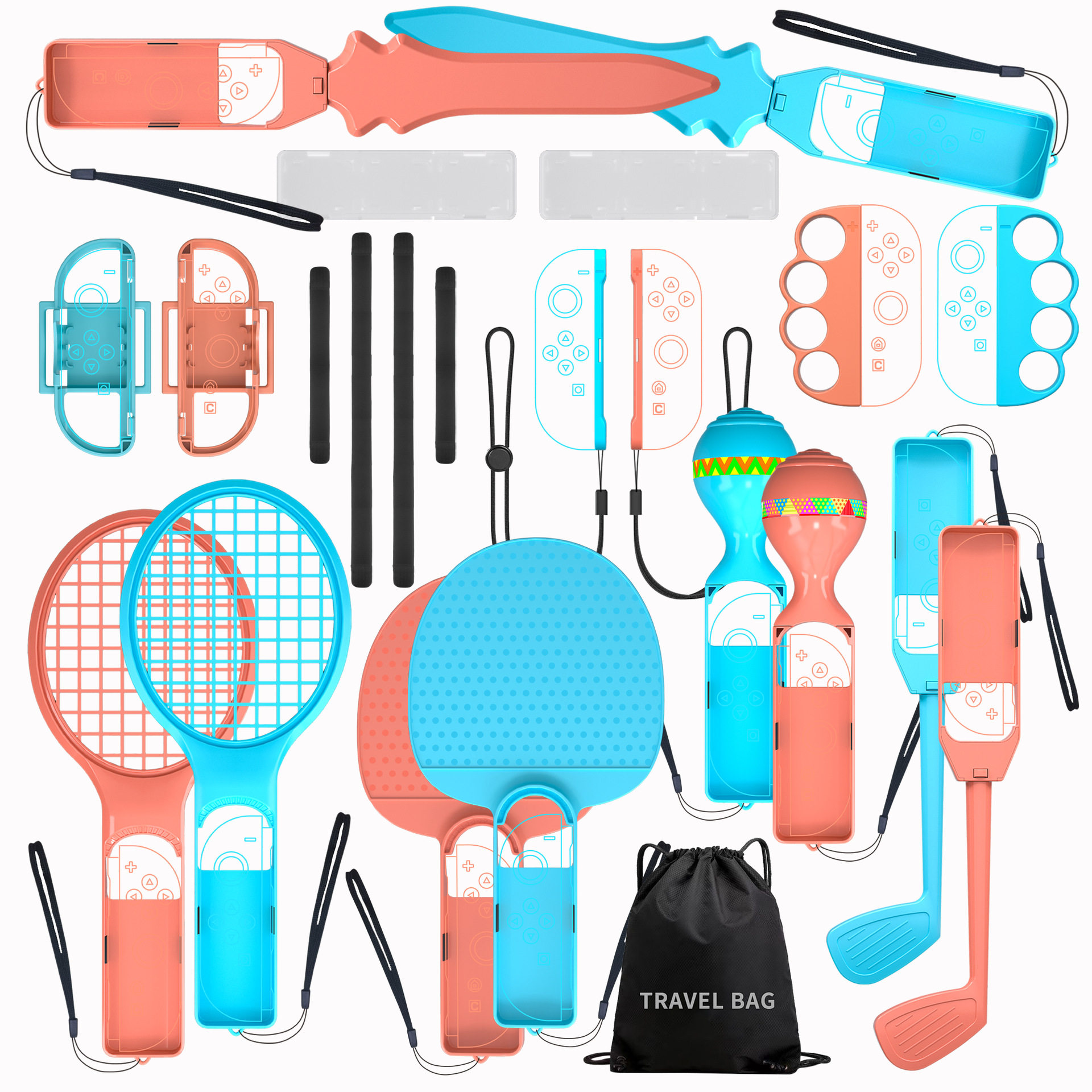 Switch2 Generation Sports 23 in 1 Somatosensory Sports Suit Golf/ Tennis Racket/Sand Hammer/Ns2 Accessories