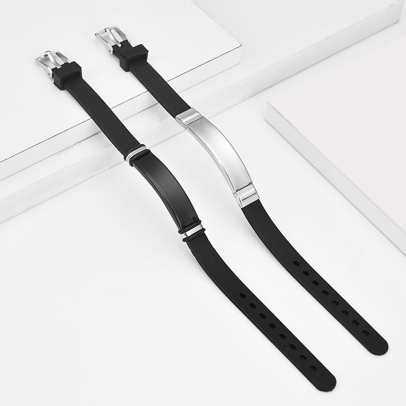 Taobao Hot Selling Fashion Student Titanium Steel Bracelet Couple Custom Engraved Birthday Gift Silicone Stainless Steel Bracelet