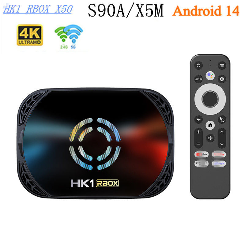 Hk1Rbox X50 Set-Top Box S905X5M Android 14 4Gb/128Gb Gigabit 4K Hd Tvbox