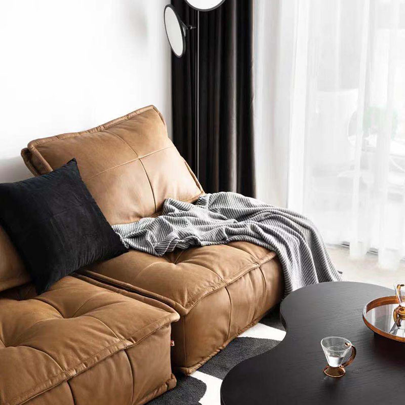 北欧工业风皮埃蒙特布艺沙发豆腐块沙发意式组合模块客厅科技布