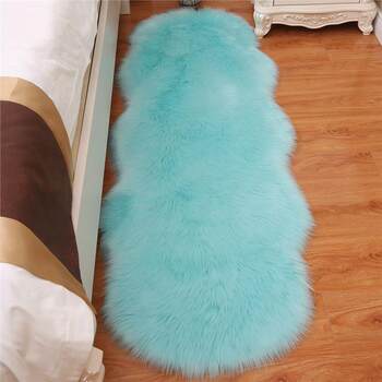 Imitation Wool Rectangular Carpet Bedroom Living Room Plush Floor Mat Bay Window Mat Tatami Sofa Cushion Window Decoration