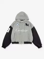 Project G/R 25Ss Distressed Embroidered War Horse Hooded Jacket Couple Sweatshirt