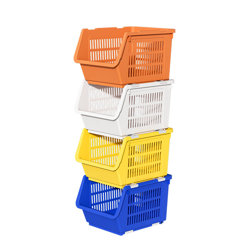 Kitchen storage rack vegetable and fruit storage basket multi-layer stackable mobile vegetable basket household snack toy storage rack