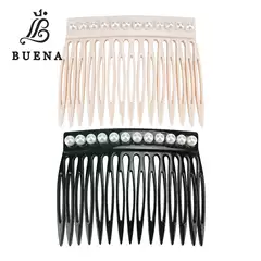 French Alexandre-Style Pea-Shaped Hair Comb with Exquisite Acetate Design, Hollow-Out Pointed Teeth, Pearl Inlay