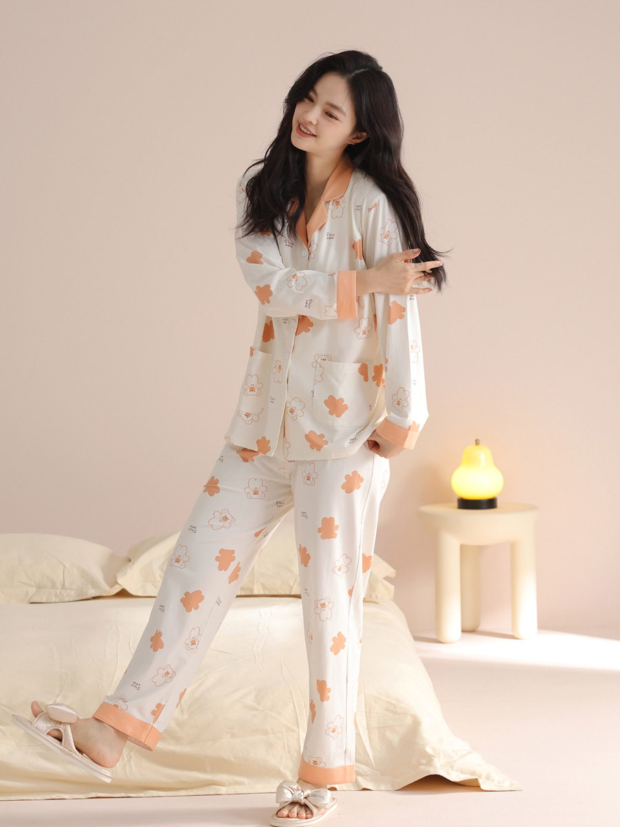Dropshipping Lycra Cotton Modal Confinement Clothes 789 Months Thin Maternity Nursing Pajamas Maternity Category a Maternal and Infant Grade