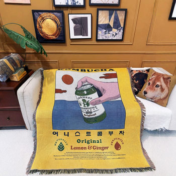 Cross-Border Sofa Blanket Knitted Tapestry Room Decoration Bed Cover Casual Blanket Niche Foreign Trade Thread Blanket Blanket