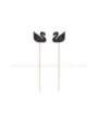 Black swan rose gold earrings