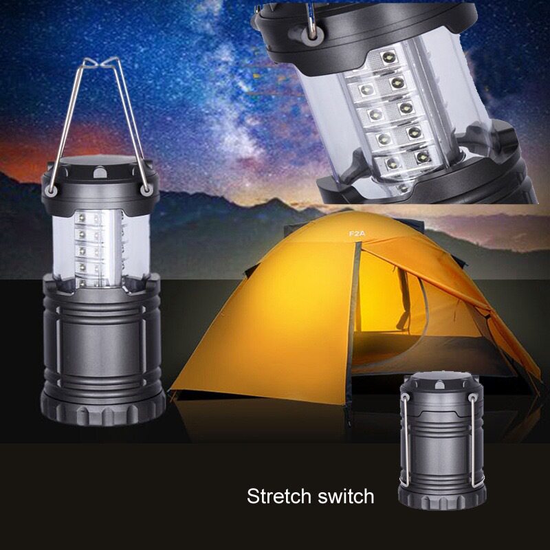 Cross-Border Outdoor Tent Lantern Camping Style Lamp Camping Style Lamp Led Stretch Foldableing Lamp Lantern Gift Lamp Wholesale Waterproof