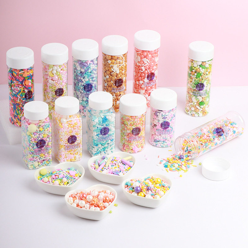 Cake decoration sugar beads colored sugar beads sugar needle birthday cake bread baking raw materials decoration pearl sugar mixed