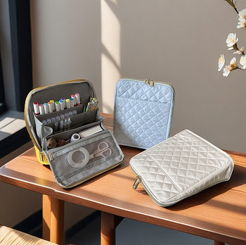 Amazon Cross-border Multi-function Storage Bag Vertical Cosmetic Bag Pen Bag Stationery Bag Convenient Storage Bag