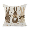 Nordic Simple Easter Pillow Sofa Bedroom Cushion Holiday Decoration Cushion Imitation Linen Printed Pillow Cover