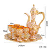 European-style Retro Liquor suit Household Creative Metal Cup Antique Wedding High-grade Old Wine Pot 8-piece Set for Delivery