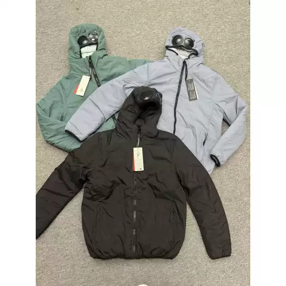 In-Stock Cp Company Winter Warm Solid Color Casual Lens Hooded Outdoor Windproof Zipper Jacket Cotton Coat