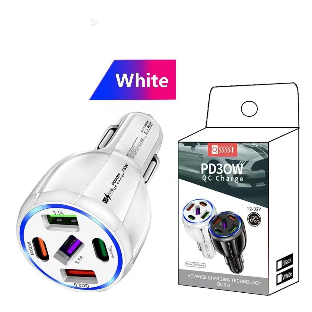 Multi-Port Pd USB Car Charging Mobile Phone Type-C Adapter Qc3.0 Fast Car Charging