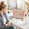 Wooden Paint Storage Box Wooden Art Student Brush Storage Rack Desktop Vertical Nail Polish Storage Rack