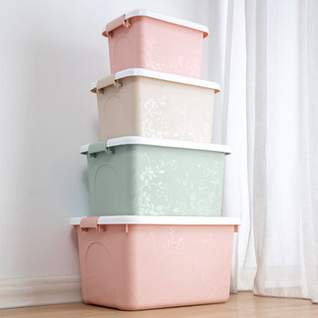 Thickened Large Storage Box Plastic Clothes Quilt Toy Transparent Storage Box Snack Storage Box Storage Box