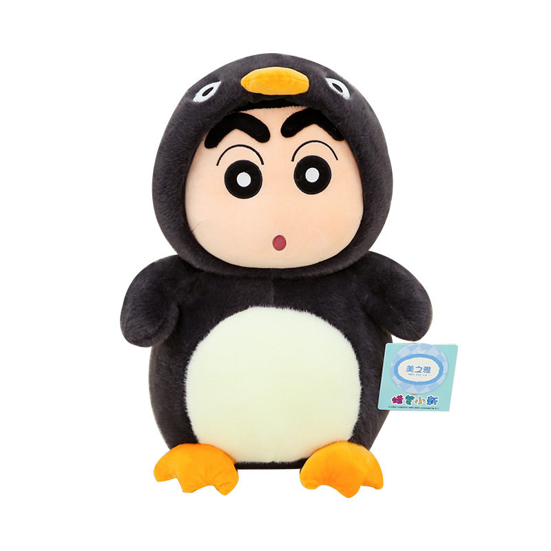 Genuine Authorized Crayon Small New Turtle Penguin Transformation Doll Pillow Ornaments Plush Toy Birthday Gift Wholesale