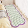 Dopamine Solid Color Checkered Faux Cashmere Skin-Friendly Comfortable Bedroom Room Bedside Blanket Thickened Cooling Stain-Resistant Bay Window Mat