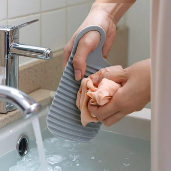 Travel Washboard Integrated Lazy Laundry Board with Water Barrier, Small Size for Children, Household Dormitory Use, Thickened Portable Plastic