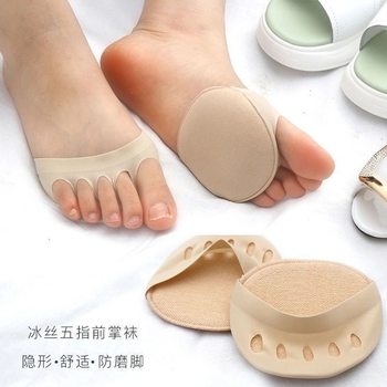 Half-Size Forefoot Pad for Women, Thickeneded Anti-Pain, Anti-Slip, Anti-Wear, High-Heeled Shoes, Soft Sponge Insole, Pure Cotton Foot Pad