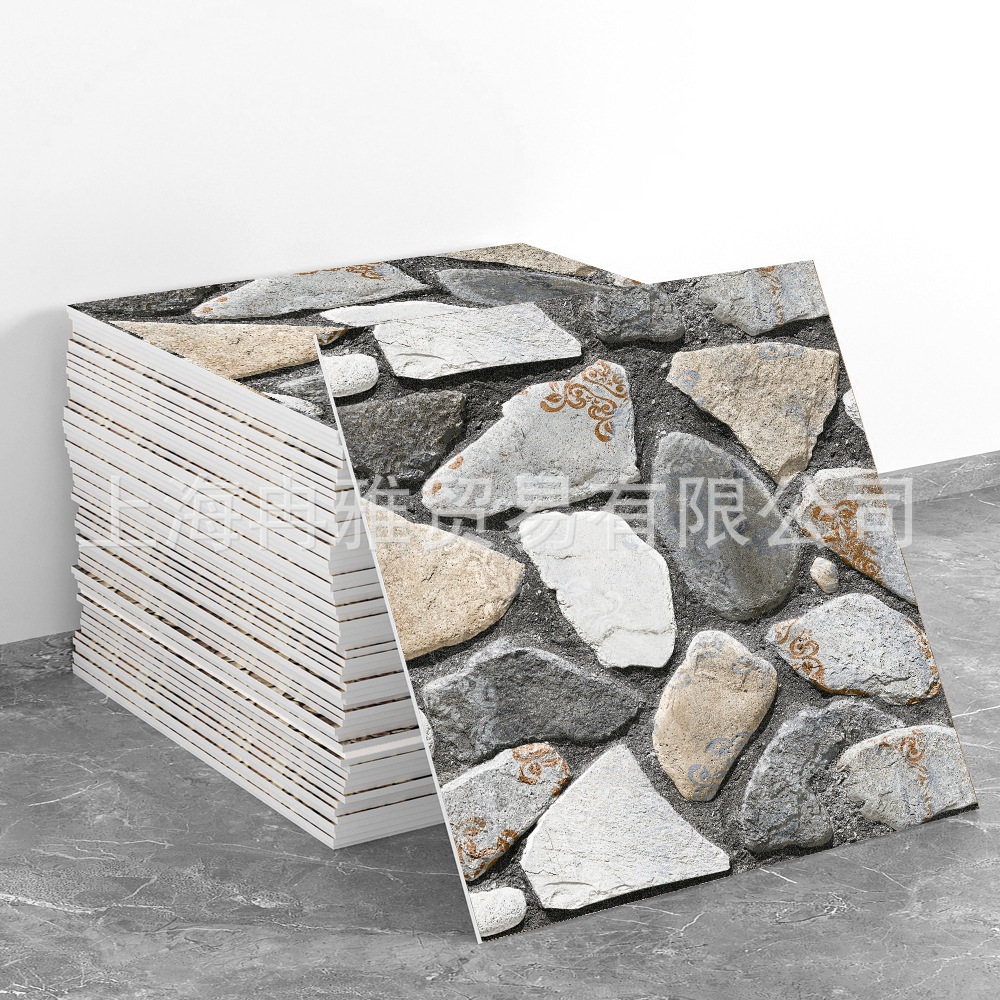 跨境外贸仿大理石鎏金3d墙面翻新装饰贴纸防油防水墙纸自粘瓷砖贴