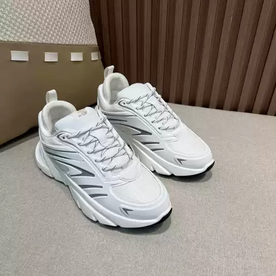 Dior B442024 Leather and Mesh Breathable Low-Top Lace-Up Height-Increasing Casual Shoes for Men and Women, Trendy and Breathable