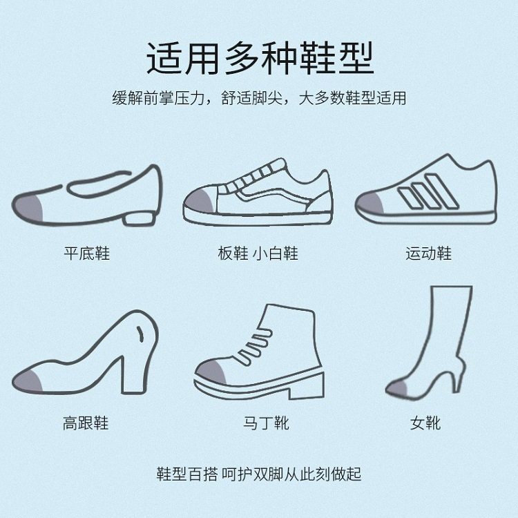 Manufacturer's High-Elastic Sponge Toe Inserts for High Heels, Adjustable Anti-Chafing Half Insoles for Men and Women, Pressure Relief and Anti-Chafing