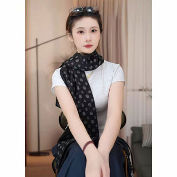 Scarf for Women Autumn and Winter 2025 New Style Exquisite Small Ribbon Beveled Scarf Shawl with Neck Protection Silk Scarf Scarf