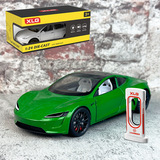 XLG в штучной упаковке 1: 24 Модель легкосплавного автомобиля Tesla R со звуком и светом, игрушечный родстер с электроприводом в штучной упаковке