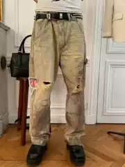 ERD Melancholy Rich Second Generation Mud Dyed Destruction Comic Paste Cahart American Casual Logging Crock Pants Old